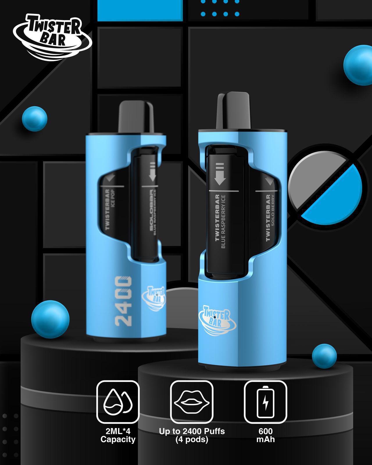 Shop 4 in 1 Twister Bar 2400 Puffs Disposable Vape Pod Kit (Box of 5) - Best Vape Supplier Shop 4 in 1 Twister Bar 2400 Puffs Disposable Vape Pod Kit (Box of 5) - Best Vape Supplier