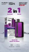 Fusion 15k Puffs 2 in 1 Disposable Vape Pod Kit Box of 10 - Fusion 15k Puffs 2 in 1 Disposable Vape Pod Kit Box of 5 - Vape Wholesale Mcr - Best Vape Supplier