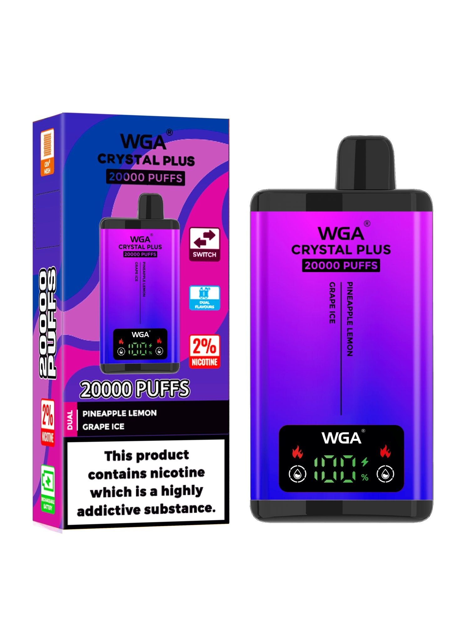Shop WGA Crystal Plus 20000 Puffs Disposable Vape Box of 10 - Best Vape Supplier Shop WGA Crystal Plus 20000 Puffs Disposable Vape Box of 10 - Best Vape Supplier